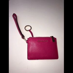 Michael Kors Fuchsia Wristlet with Gold Accents